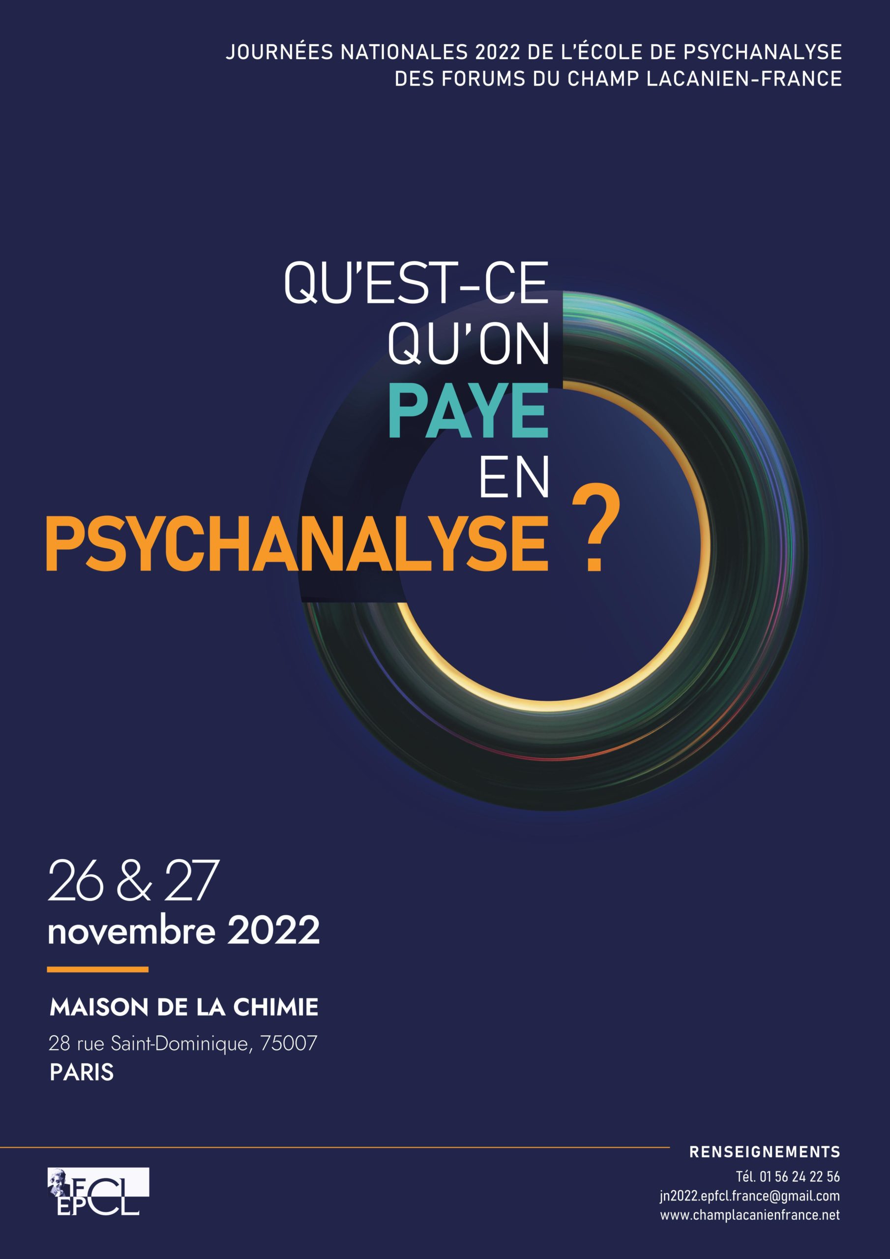 Journées Nationales de l'EPFCL-France - Qu'est-ce qu'on paye en psychanalyse ?